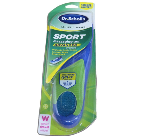 Dr. Scholl's Sport Insoles For Woman Size 6-10 Massaging Gel + Heel Cushions NEW