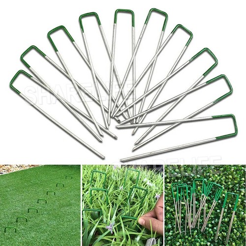 Primeturf Synthetic Artificial Grass Pins Fake Lawn Turf Weedmat U Pegs Plants A - Picture 6 of 14