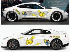 2PCS Pikachu Large Car Body Side Stickers Waterproof Vinyl Decal Universal Pokem