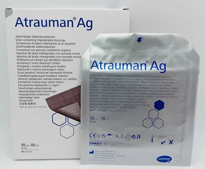 HARTMANN Atrauman AG Antimicrobial Dressings 10cm x 10cm - Pack of 10