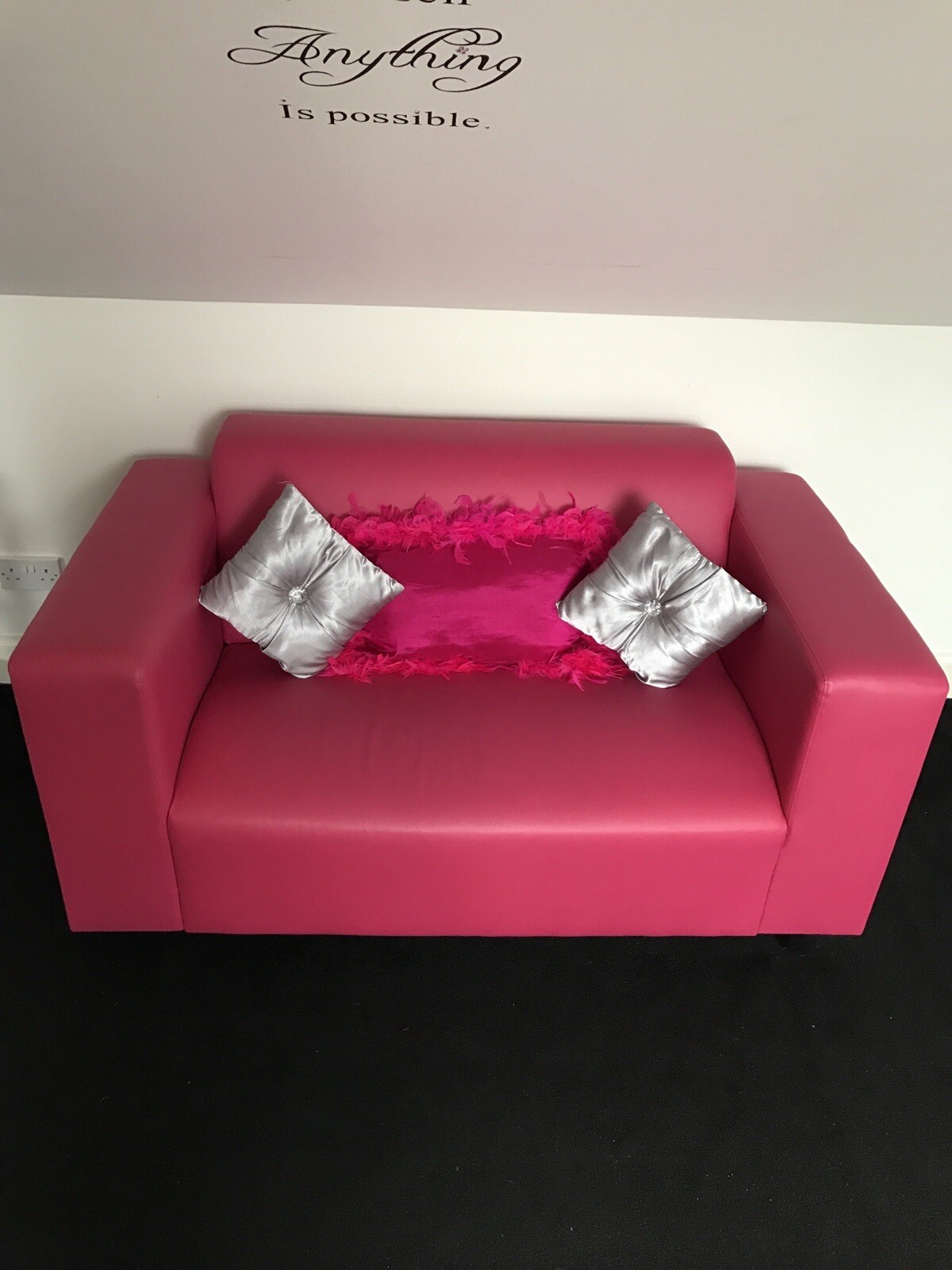 Pink Leather Sofa
