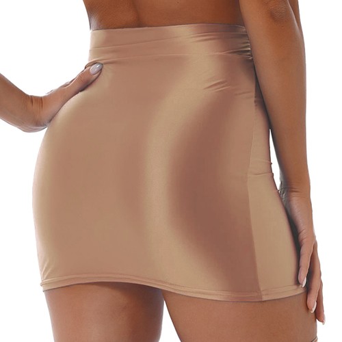 Bodycon-Minirock Damen glänzend Bleistift hohe Taille gewickelt Hüft Clubwear - Bild 89 von 113