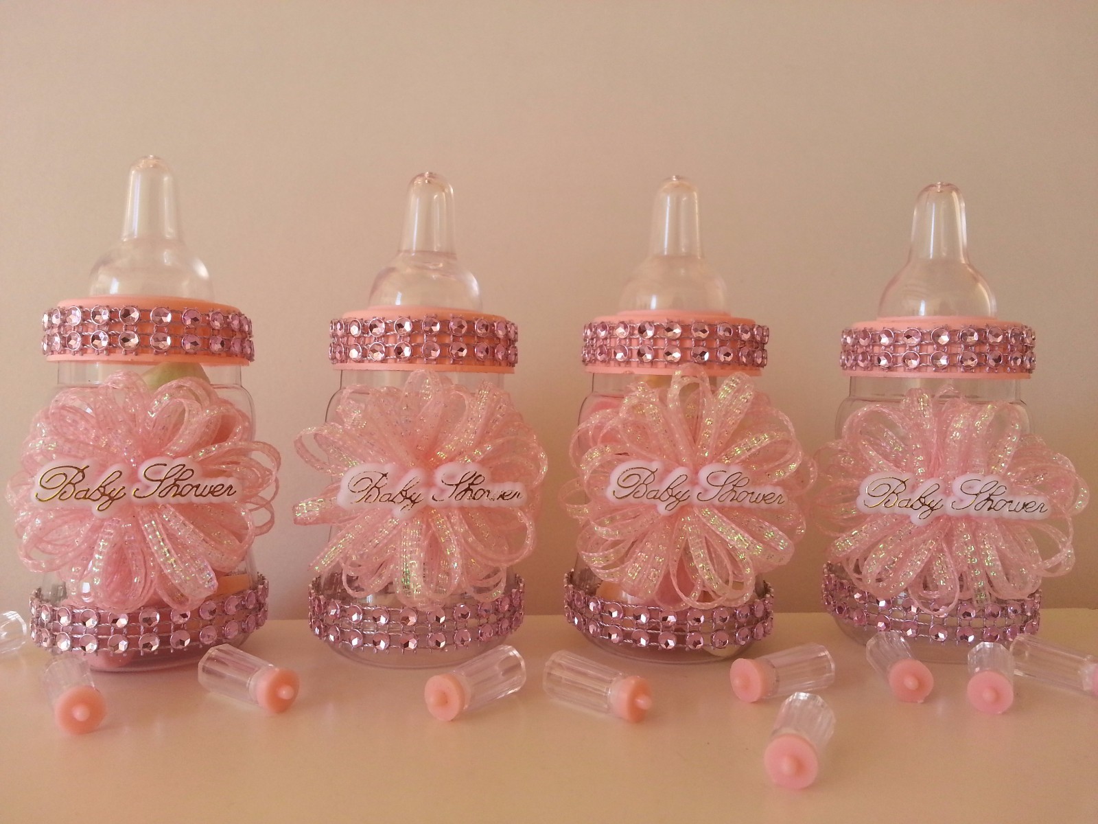 pink baby bottle favors