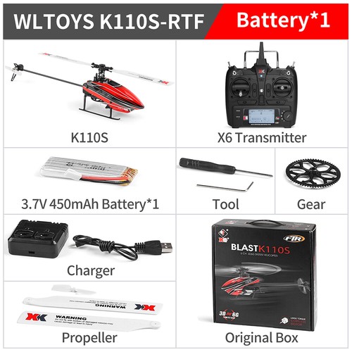Wltoys XK K110S 6CH 3D 6G System Single Paddle Brushless RC Helicopter Aircraft - Picture 14 of 18