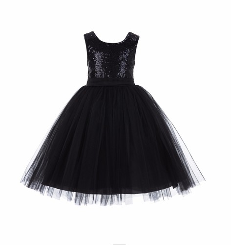 Sequins Mesh Flower Girl Dress Easter Summer Wedding Graduation Ceremony J122 - Picture 3 of 8