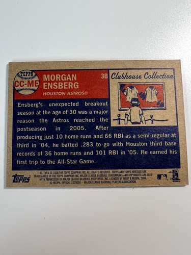 2006 Topps Heritage Clubhouse Relic (BAT) Morgan Ensberg Houston Astros (A156) - Foto 6 di 6