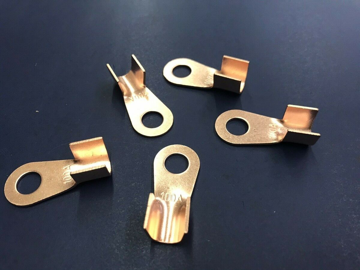 5 X OPEN END BATTERY COPPER LUGS EYELET TERMINALS WELDING EARTH CLAMP 300amp UK