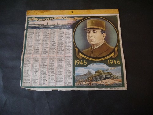ALMANACH DES POSTES ET DES TÉLÉGRAPHES 1946 GÉNÉRAL DE LATTRE DE TASSIGNY - Imagen 1 de 2