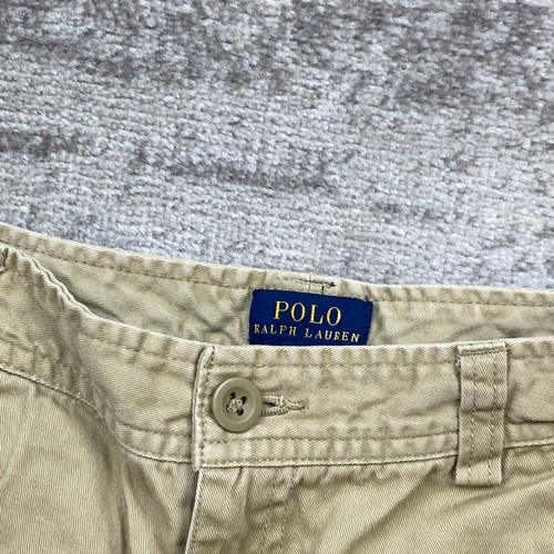 Polo Ralph Lauren Cargo Shorts Boys Size 14 Beige Tan Pony Trunks Outdoors Youth - Picture 3 of 11
