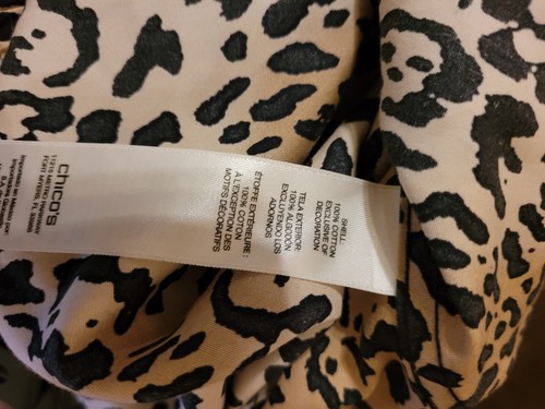 CHICO'S No Iron Leopard Animal Print Tie at the waist Shirt Size 2 - 第 4/4 張圖片