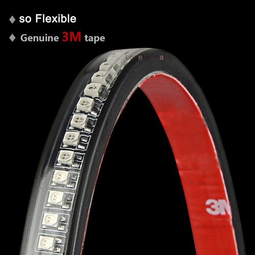 Universal 48 LED 12V Flexible Motorcycle Tail Brake Stop Turn Signal Light Strip - Picture 7 of 8