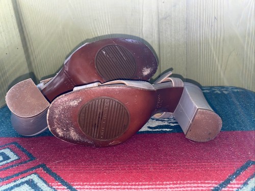 Chi Mihara 36,5 hellbraune hochhackige Leder-Sandalen 6,5 Damen - Bild 7 von 8