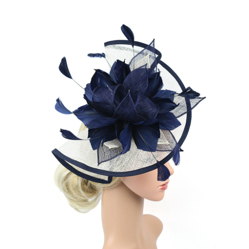 Derby Flower Fascinator Hat Feather Headband Party Photography Hair Accessory - Imagen 16 de 20
