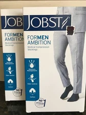 Jobst 2 Packages For Men Ambition Sz 3 Black Knee Socks 15-20