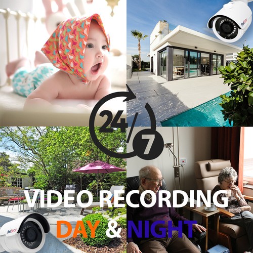 AmSecu 4K 4CH Smart Security Camera System w/ 4 x 4K 8MP 3.6mm Bullet Cameras - Picture 6 of 10