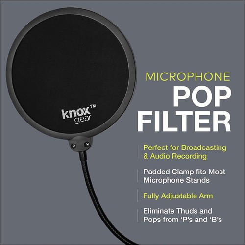 Knox Gear Pop Filter for Broadcasting and Recording Microphones Black NEW S13 - Picture 4 of 10