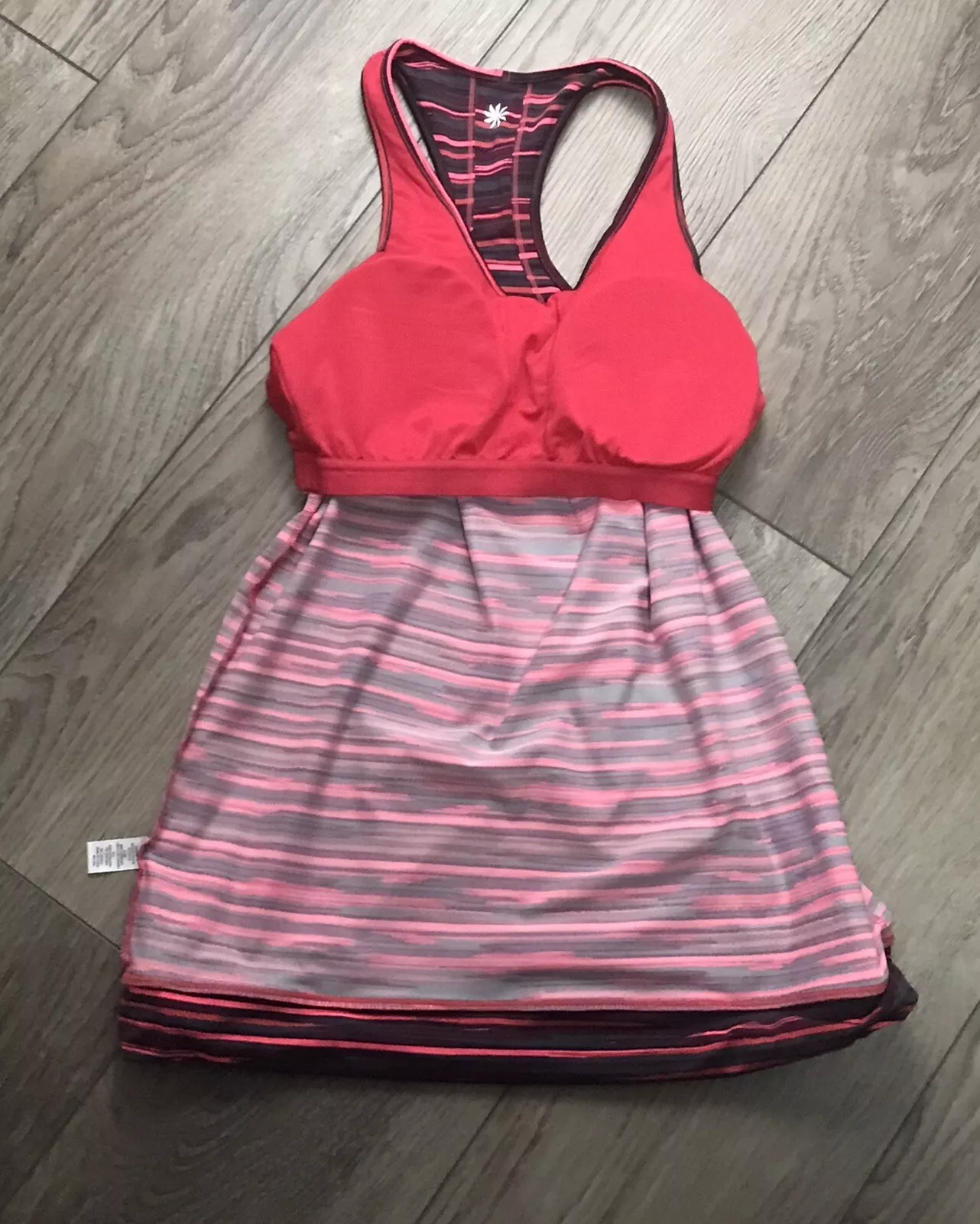 athleta tinker striped racerback built in bra tank-top