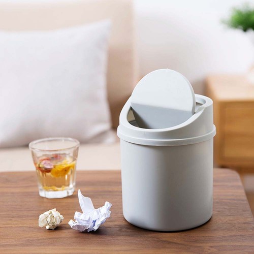Mini cubo de basura cubo de basura de escritorio cestas de basura rollo de mesa tapas oscilantes portátil - Imagen 3 de 19
