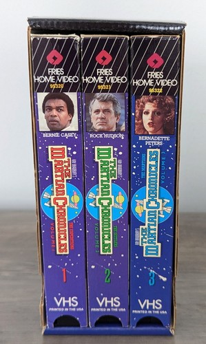 The Martian Chronicles 1989 3 Tape SciFi Aliens VHS Set Ray Bradburys Vintage - Picture 2 of 6
