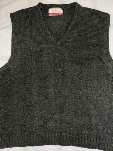 VINTAGE 1960s Jantzen Sweater Vest - Made In USA - 100% Shetland Wool - Green - Picture 3 of 12