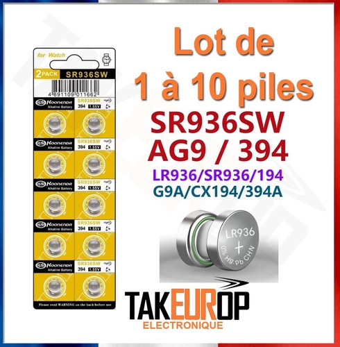 Pile bouton 317 373 379 Sony Koonenda batterie SR621SW SR626SW 362 SR726SW 394 - Afbeelding 12 van 12