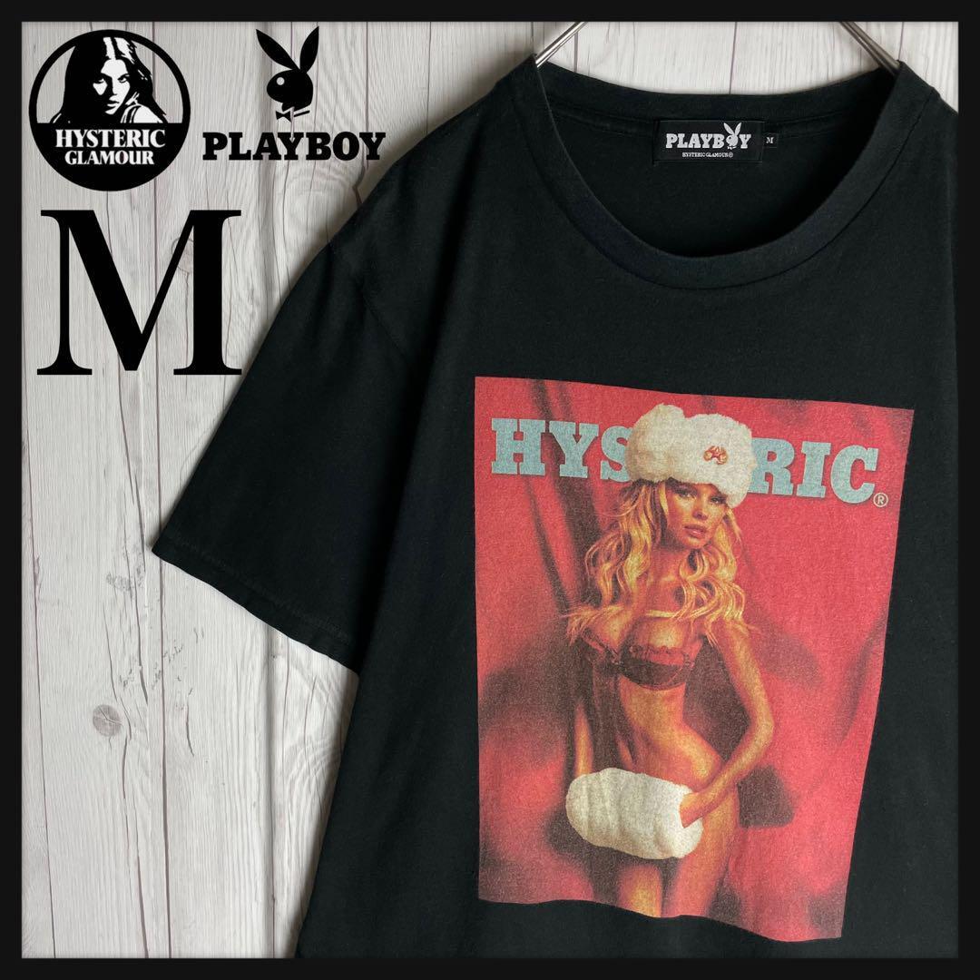HYSTERIC GLAMOUR playboy Short sleeve T-shirt cotton Casual BLACK SIZE M USED