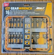 Gearwrench 16pc Bolt Biter 1/4" Hex Nut Driver Impact Extractor Socket Set 86171