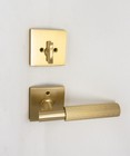 Emtek Transitional Heritage Right-Hand Sectional Interior Handleset, Satin Brass