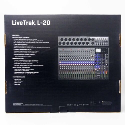 Zoom LiveTrak L-20 Digital Mixer Live Mixer Multi-Track Recorder Japan NEW - Picture 2 of 14