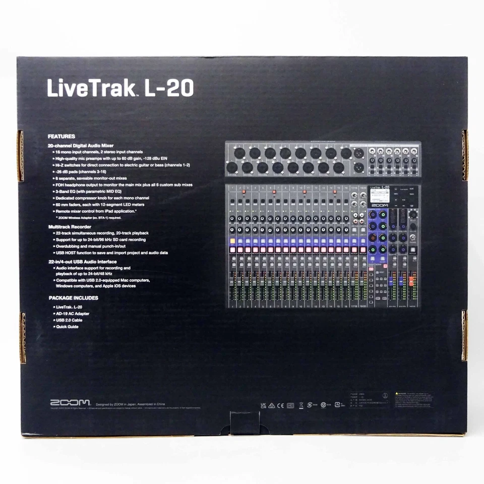 Zoom LiveTrak L-20 Digital Mixer Live Mixer Multi-Track Recorder Japan NEW - Image 2 of 4