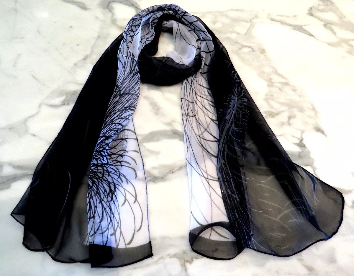 Black and white summer scarf deals