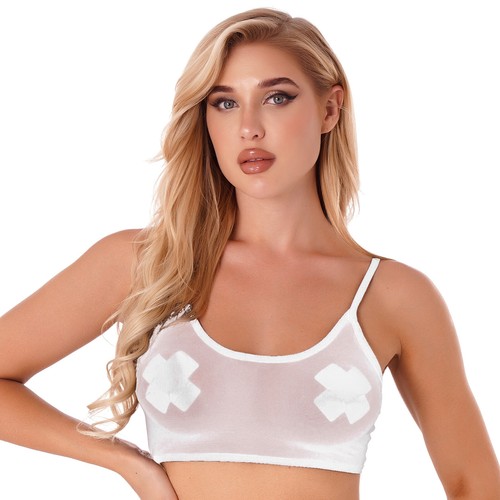DE Damen Durchsichtig Crop Top Langarm Sehr zucken Netz Shirts Party Clubwear - Picture 13 of 19