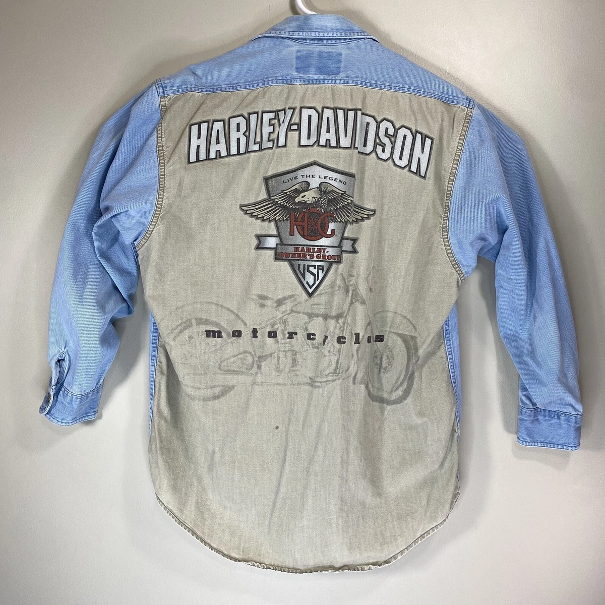 Harley davidson cheap jean shirt