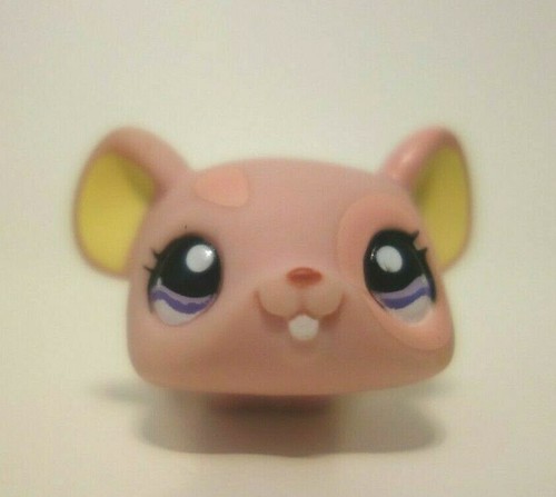 Littlest Pet Shop PInk Mouse #1202 púrpura clásico ojo LPS