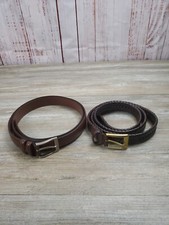 Genuine Cowhide/Leather Belts Lot Of Two Men's 50/125 Brown Dress Casual