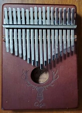 African Kalimba Mahogany Mbira 17 key Thumb Piano Cega Imprinted Keys 7.25" x 5"