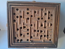 Gyroscope Labyrinth Wooden Ball Maze ~13x13 Inches Tabletop Game