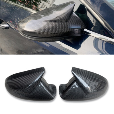 L+R Mirror Cover Caps Real Carbon Without Auxiliary Hole For Audi C7 A6 S6 A6L R
