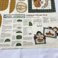 VTG Daisy Kingdom "Harvest Pillow Pals" Fabric Panel Scarecrow Pumpkin Cut  Sew