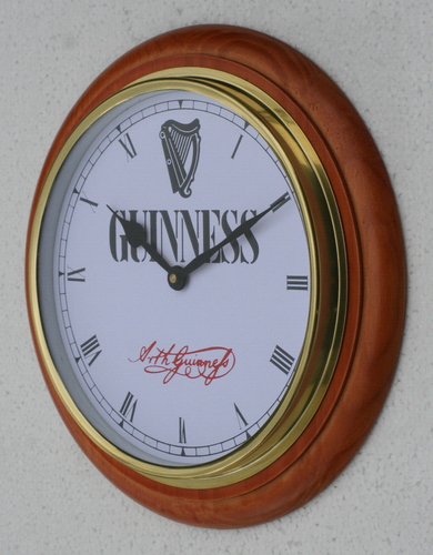 Guinness Wall Clock 12.7/8" Diameter Harp Design - Picture 2 of 3