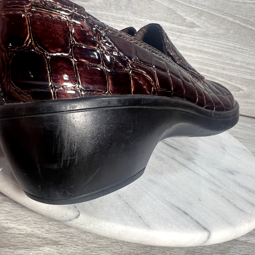 Clarks Bendables Halbschuhe Damen 6,5 braun Krokoprägung May Poppy 38634 Academia - Bild 14 von 16