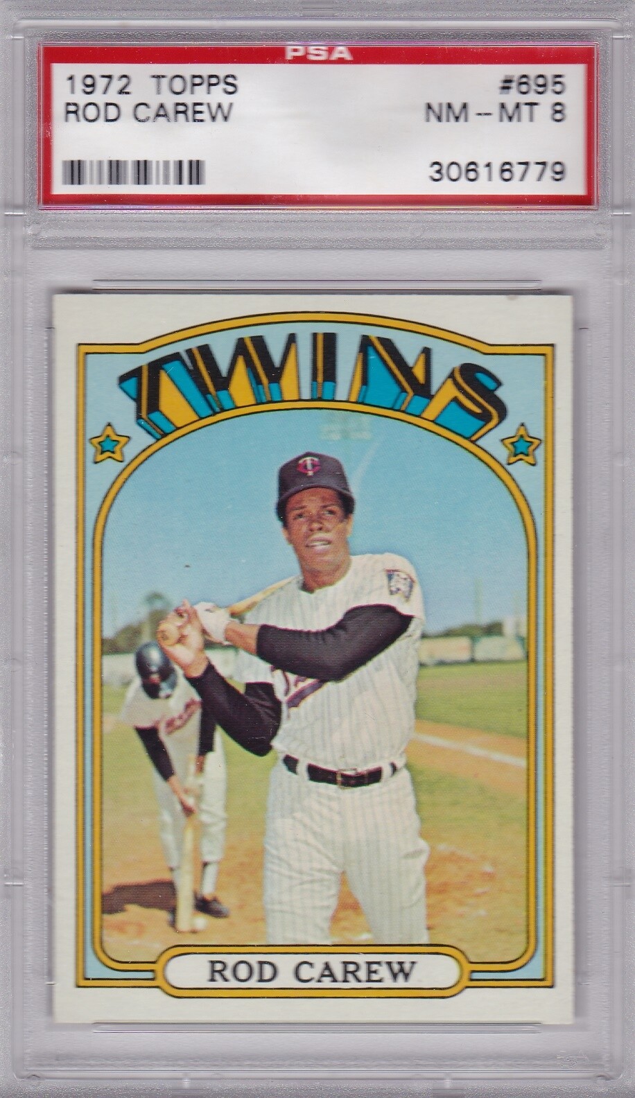 1972 Topps #695 ROD CAREW (HOF) PSA 8 NM/MT CENTERED Minnesota TWINS HIGH #