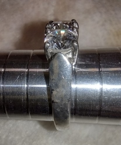 Size 8 sterling silver 925 Eternity Anniversary Wedding Ring Round CZ 5 Stone - Picture 18 of 22