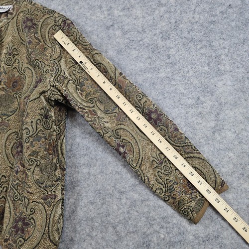 Flashback Women's Tapestry Jacket Size M Button Front Beads Pockets Floral - Picture 9 of 11