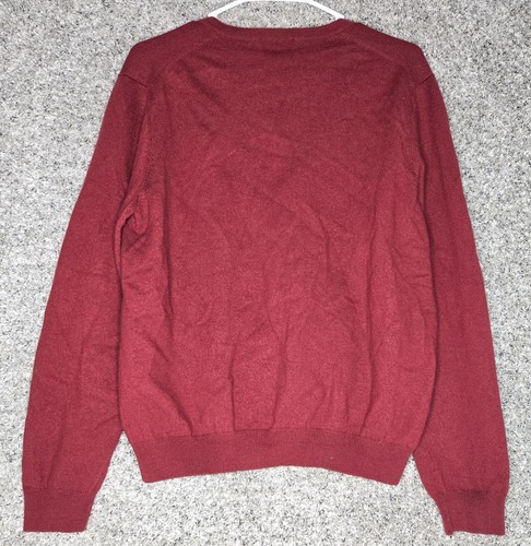 BROOKS BROTHERS 346 HERREN PULLOVER Gr. L Burgund LS Pulli feste Merinowolle - Bild 3 von 10