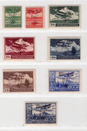 ALEMANIA OCUPACIÓN SUDETENLAND MAFFERSDORF CORREO AÉREO MICHEL 36-43 PERFECTO MH - Imagen 2 de 3
