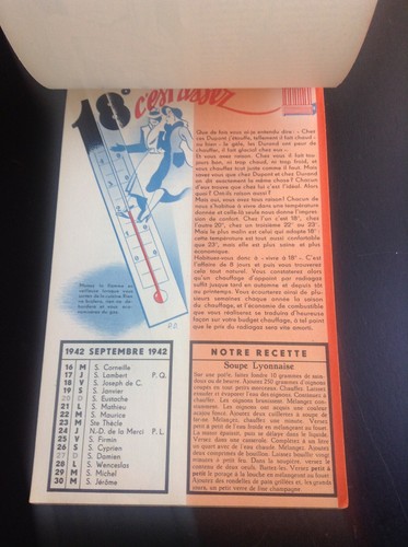 RARE Ancien calendrier publicitaire du gaz 1942 - Bild 7 von 9