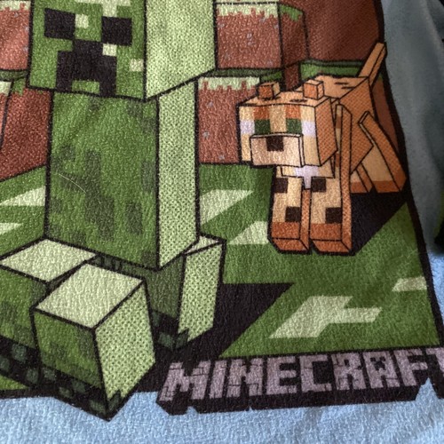 Minecraft Boys Blue Green Black Creeper Cheetah Fleece Long Sleeve Pajamas 6 - Picture 3 of 7