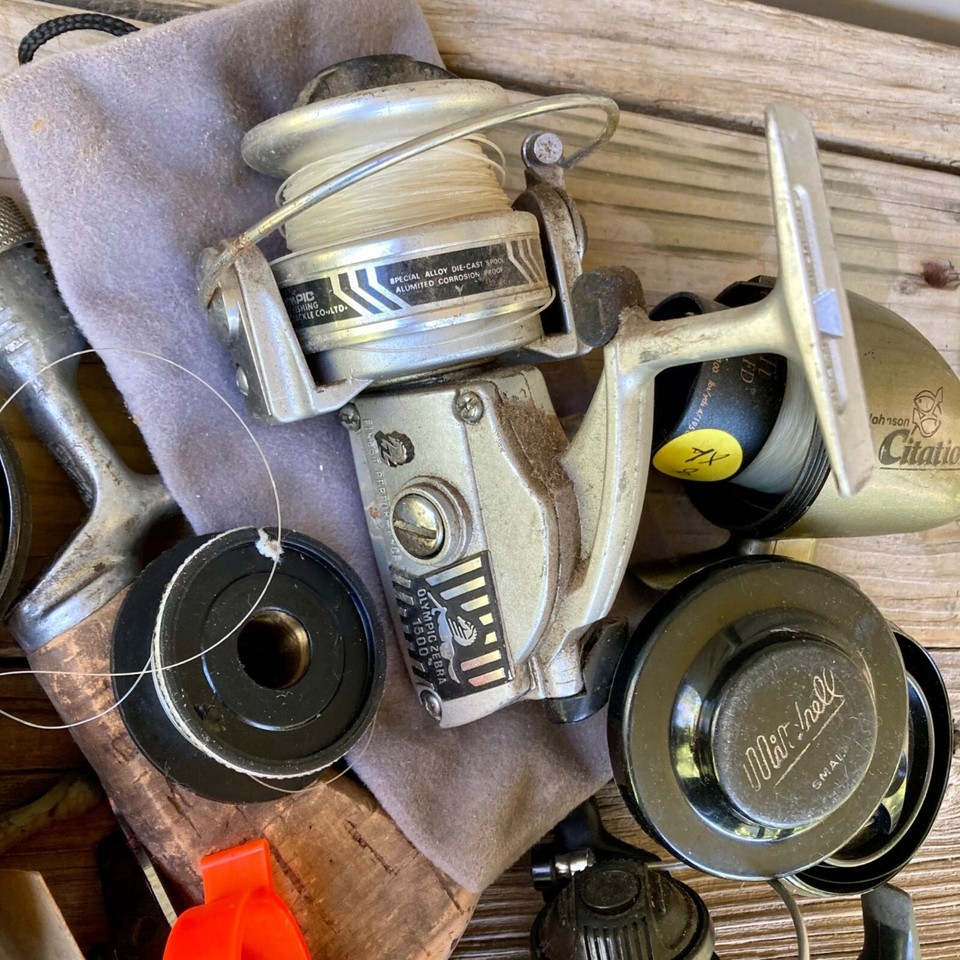Large Lot Vintage Fishing Reel Parts FOR PARTS OR REPAIR eBay
