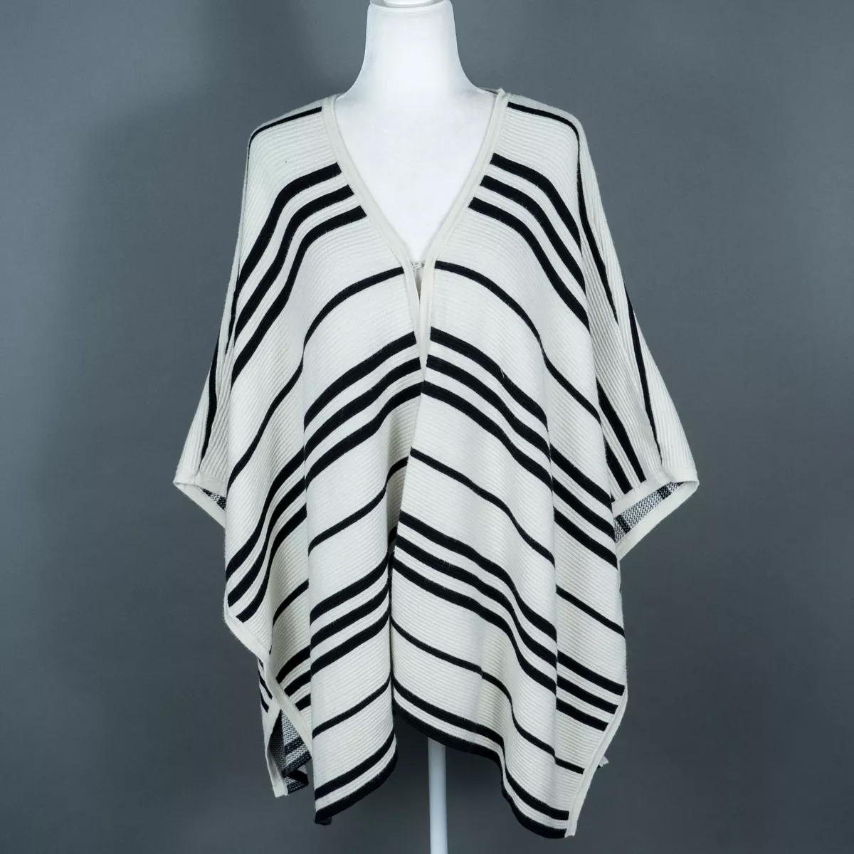 Black and white poncho sweater cheap
